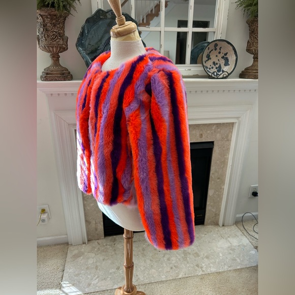 Hot & Delicious Multicolor Faux Fur Cropped Jacket - Picture 5 of 8